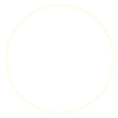 黄色のハートラインの円フレーム