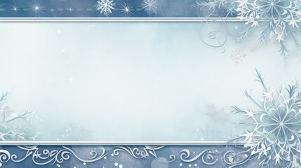 winter holiday border blue