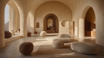 Serene Minimalist Interior Design With Organic Forms