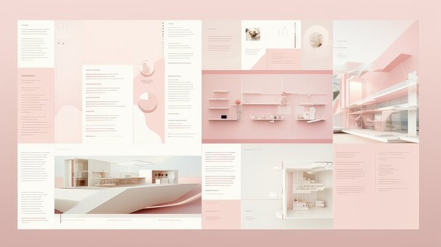 sleek design proposal layout with pale pink elements