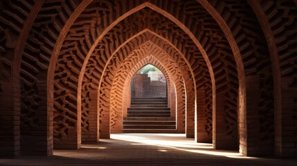 Fototapeta premium archway dark red brick