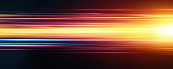 A vibrant, abstract image showcasing dynamic lines of light in various colors against a dark background, suggesting speed and energy.