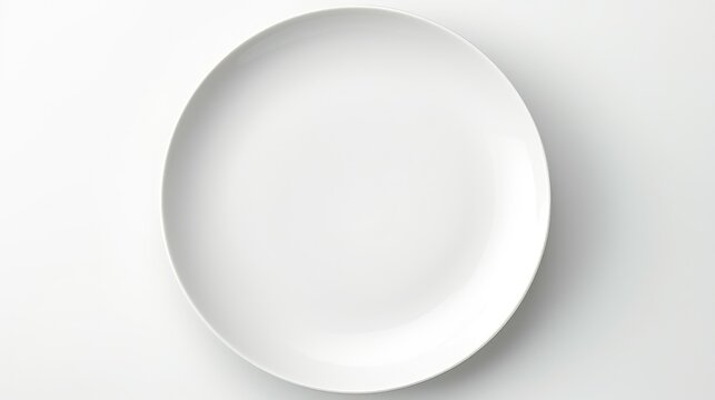 simple empty white plate top view