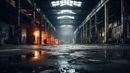 brick blurred industrial interior
