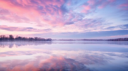 Fototapeta premium reflection pink sunrise clouds