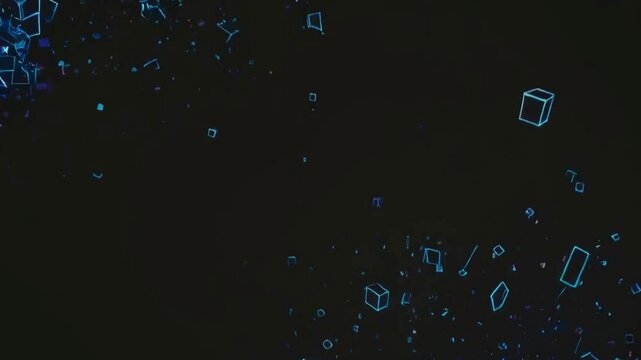 Abstract slow motion high resolution cinematic abstract video effect, Cloud computing colorful abstract video effected digitally generated video, Artificial intelligence abstract shapes video 3d anima