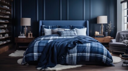 blanket blue flannel