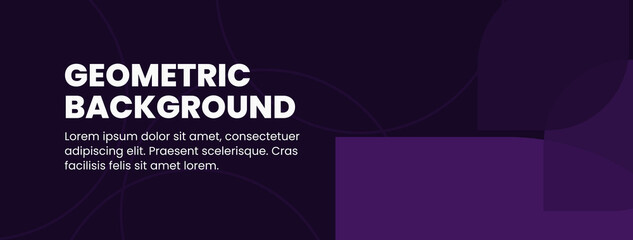 Abstract background design with purple color and geometric elements. Suitable for banner design, cover, flyer, and wallpaper.