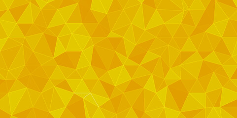 Seamless yellow triangles mosaic background, geometric shapes pattern or abstract gradient triangular retro shapes, illustration vector.