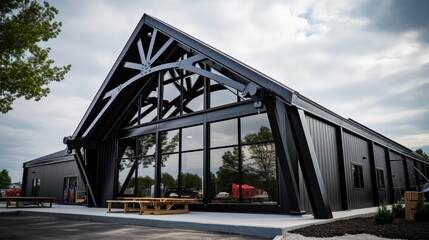 Fototapeta premium construction metal building trusses