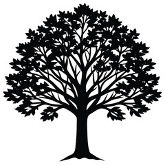 black and white tree