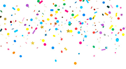 Falling Colorful Confetti on Transparent Background for Celebrations and Parties