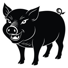 vector illustration of a pig