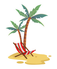 Tropical beach summer scene stock illustration