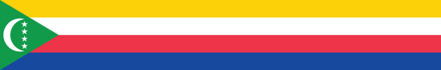 Flag of Comoros. Comoros long banner flag digital vector illustration
