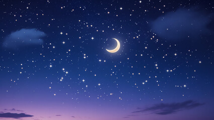 Nights sky with moon and stars ideal desktop or background