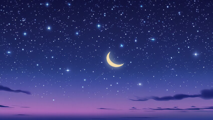 Fototapeta premium Nights sky with moon and stars ideal desktop or background