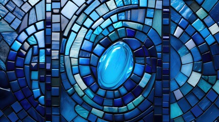 Naklejka premium wall blue stained glass