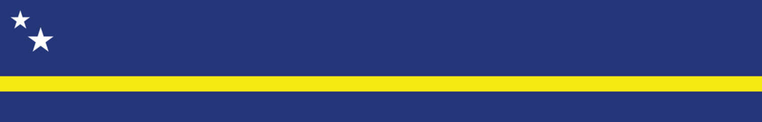 Fototapeta premium Flag of Curacao. Curacao long banner flag digital vector illustration
