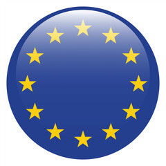 Flag of European Union. European Union round flag logo icon computer vector illustration design