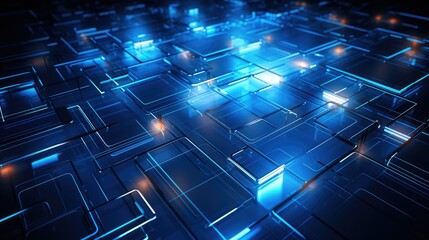 Obraz premium panel tech blue abstract background