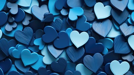 shades blue hearts background