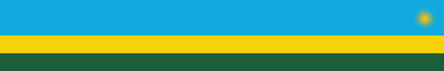 Fototapeta premium Flag of Rwanda. Rwanda long banner flag digital vector illustration