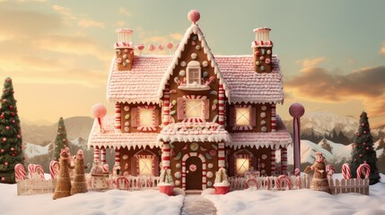 Fototapeta premium fence gingerbread house