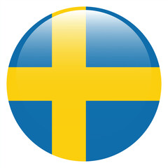 Flag of Sweden. Sweden round flag logo icon computer vector illustration design