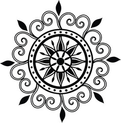 Ornamental design mandala vector, Mandala Art, Mandala Design, Mandala Minimalist and Flat Logo Vector