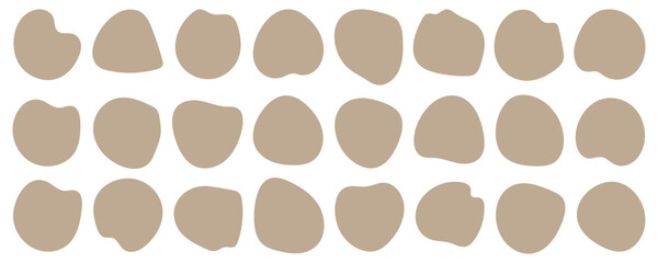  Irregular organic blob shapes. Round Shape, Simple amoeba shape, asymmetric spot, Round Abstract Vector Set, Round Oblong Shape Set, Random blob shapes. Geometric Vector Graphic Circle Elements.