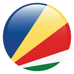 Flag of Seychelles. Seychelles round flag logo icon computer vector illustration design