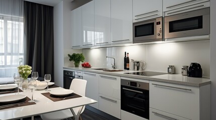 Fototapeta premium stainless kitchen apartment