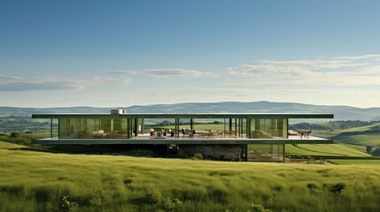 Obraz premium modern green grass house