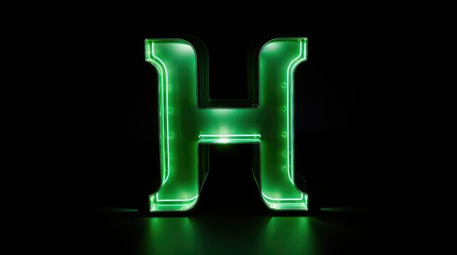 glow letter h green