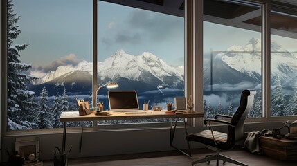 Fototapeta premium views home office window