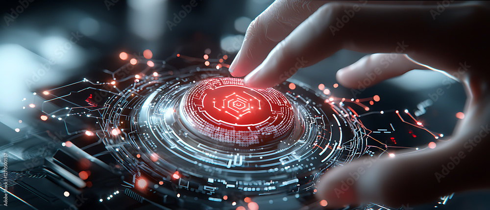 Poster interactive technology showcase futuristic touch interface digital lab visual media high-tech enviro