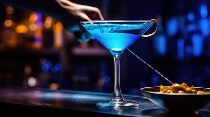 bartender blue cocktail