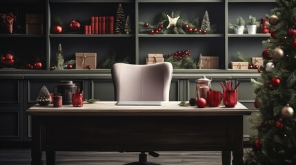 diy christmas office desk