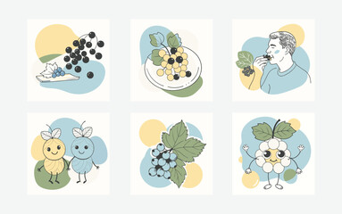 Vibrant Currant Color Blob Vector Designs