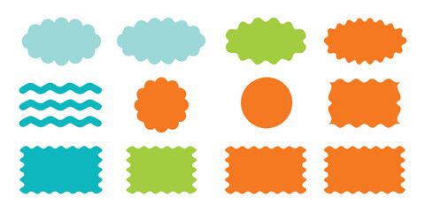 Groovy Zig-Zag Wonderland: Abstract Wavy Shapes, Scalloped Frames & Playful Floral Vector Set for Kids