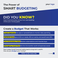 Obraz premium Smart Budgeting Instagram Post or Finance Social Media Flyer Design