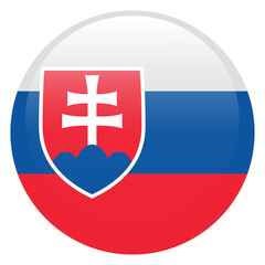 Fototapeta premium Flag of Slovakia. Slovakia round flag logo icon computer vector illustration design