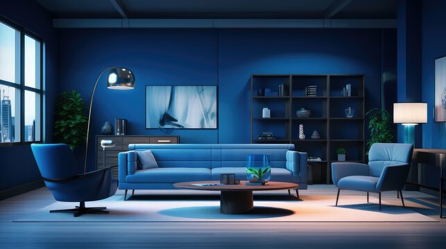 walls zoom background blue