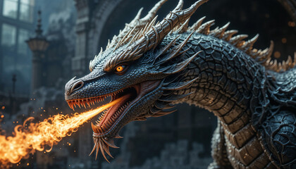 dragon head close up