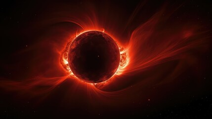 Naklejka premium moon red tech background