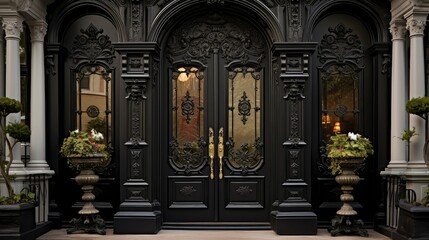 black victorian door