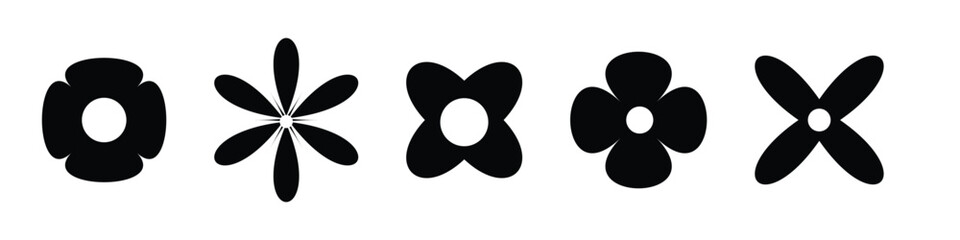 Set of daisy chamomile flower icon, flat style sweet and cute daisy flowers plant collection vector illustration.