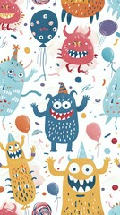 Cute Monster Party: Balloons, Fun, Celebration