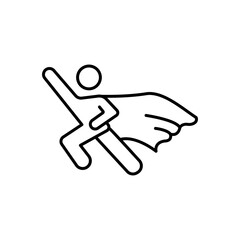 Super man icon in thin line style Vector illustration graphic design